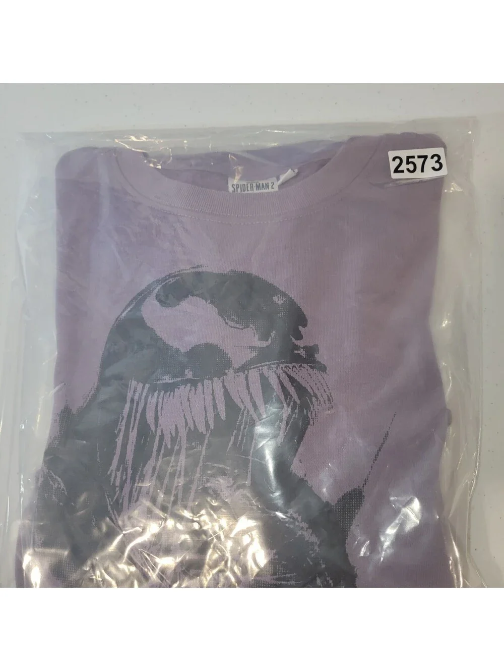 Marvel Spider-Man 2 Venom Gamerverse Crewneck Lavender Sweatshirt Men's M